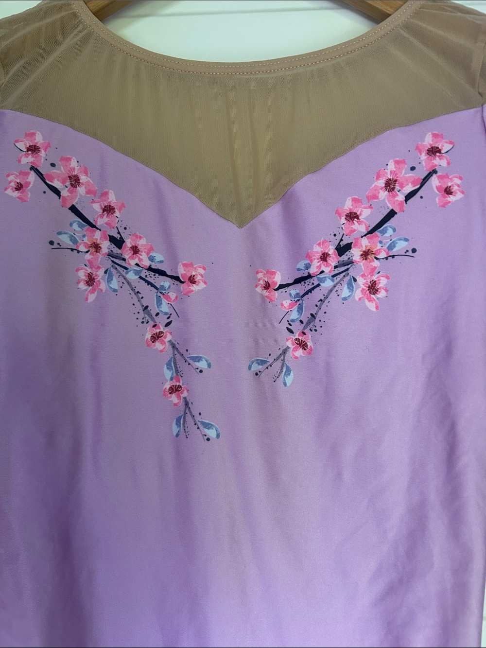 Cloud & Victory Sakura lilac and beige mesh leotard rare sold out adult large - Picture 2 of 11